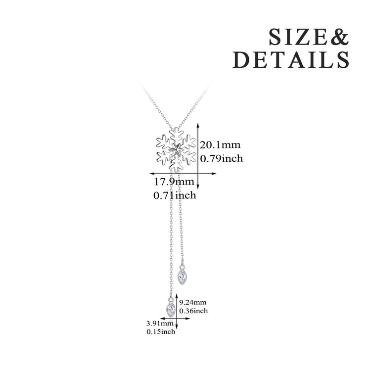 925 Sterling Silver Snowflake Pendant Necklace Christmas Gift - onlyone
