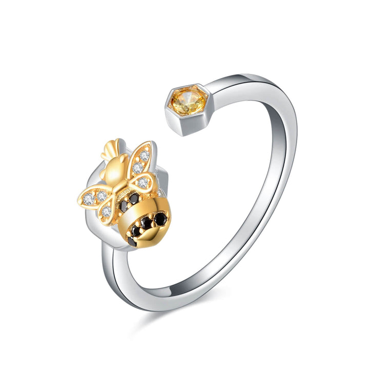 925 Sterling Silver Sticky Little Honeybee Ring - onlyone