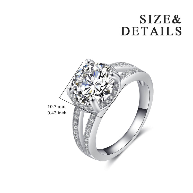 925 Sterling Silver Cubic Zirconia Flower Halo Ring - onlyone