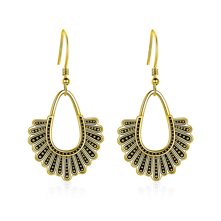 925 Sterling Silver Earrings Retro Tribal Style