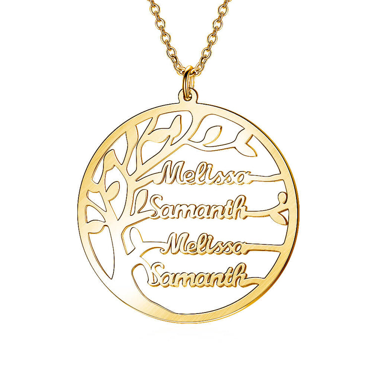 925 Sterling Silver Personalized Tree Of Life Custom Name Necklace Family Tree Pendant Necklace - onlyone