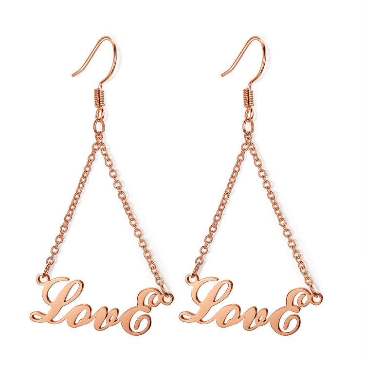 925 Sterling Silver Personalized Triangle Name Earrings Nameplate Earrings - onlyone