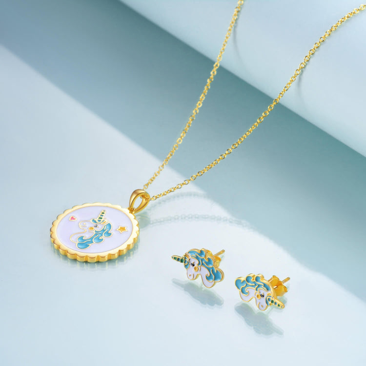 925 Sterling Silver Unicorn Stud Earrings Gift For Girl - onlyone