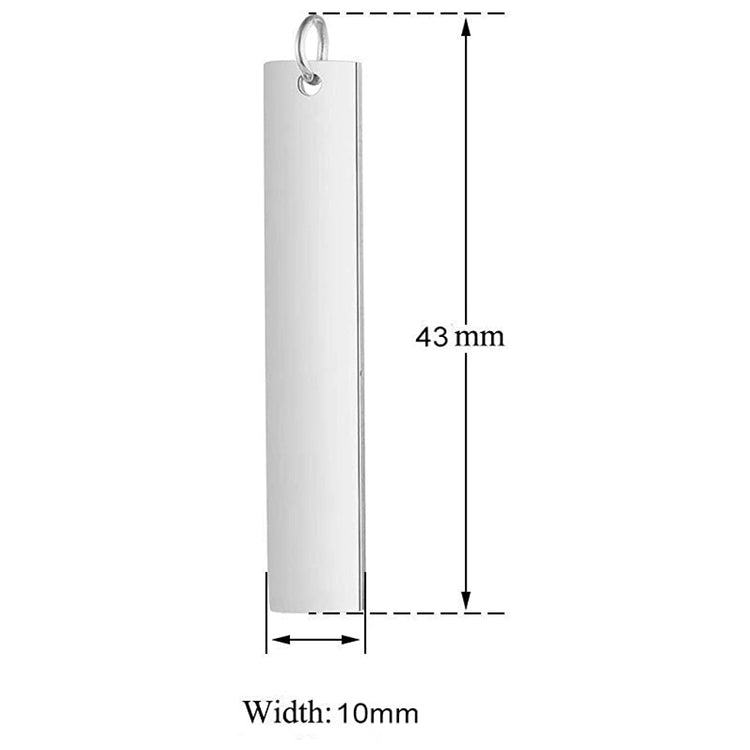 Collier en argent sterling 925 personnalisé avec nom et mois de naissance avec pierre de naissance verticale