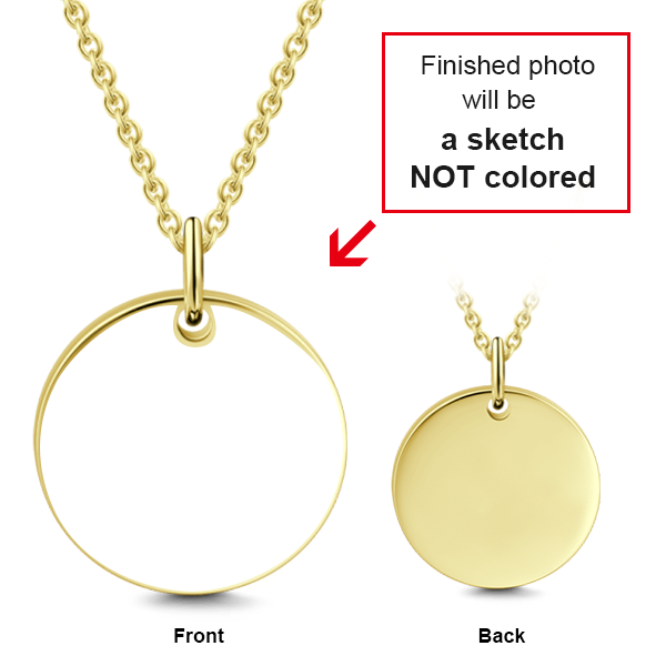 14K Gold Personalized Pet Portrait Engraved Adjustable Photo Necklace - onlyone
