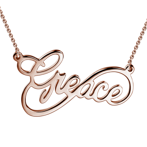 14K Gold Personalized Infinity Name Necklace White Gold/Yellow Gold/Rose Gold - onlyone