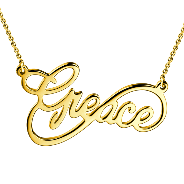 14K Gold Personalized Infinity Name Necklace White Gold/Yellow Gold/Rose Gold - onlyone