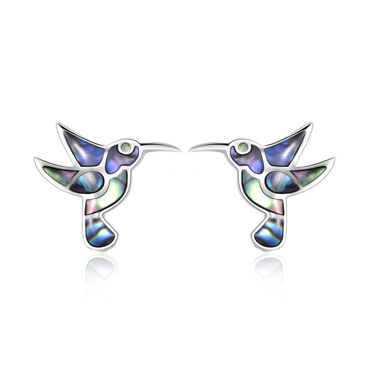 925 sterling silver, little hummingbird stud fashion earrings - onlyone