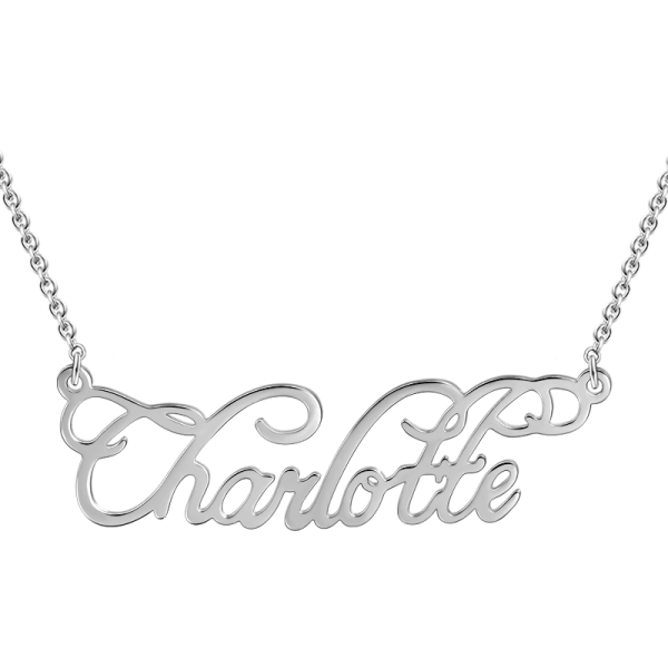 "Charlotte" Style 14K Personalized Name Necklace Adjustable 16" - 20" White Gold/Yellow Gold/Rose Gold - onlyone