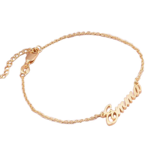 925 Sterling Silver Personalized "Emma" Style Name Bracelet Nameplate Bracelet - onlyone