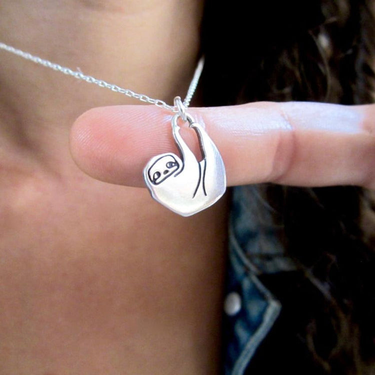 925 Sterling Silver Little Sloth Necklace