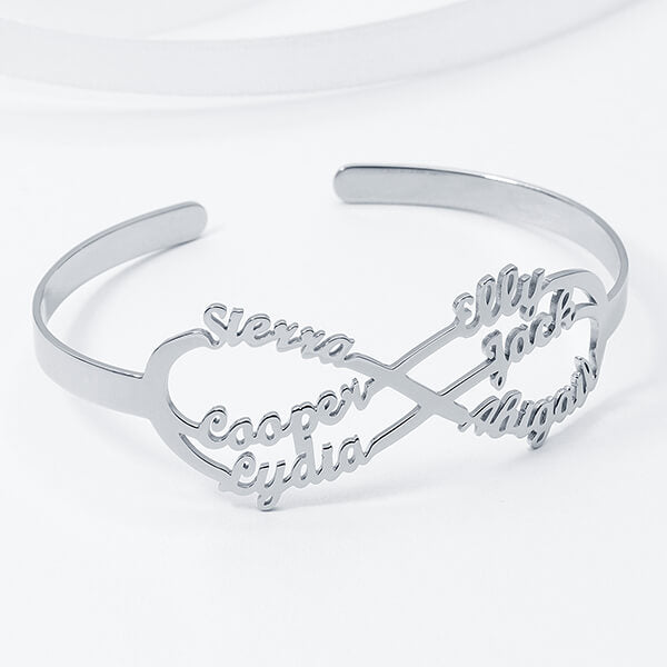 925 Sterling Silver Infinity Name Cuff