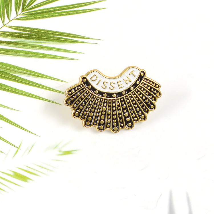 925 Sterling Silver Dissent Collar Stud Earrings/Brooch, Ginsburg Earrings/Brooch