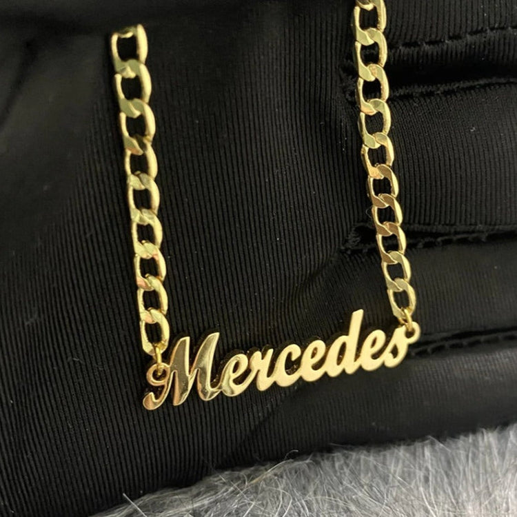 925 Sterling Silver Custome Name Anklet In Curb Link Chain