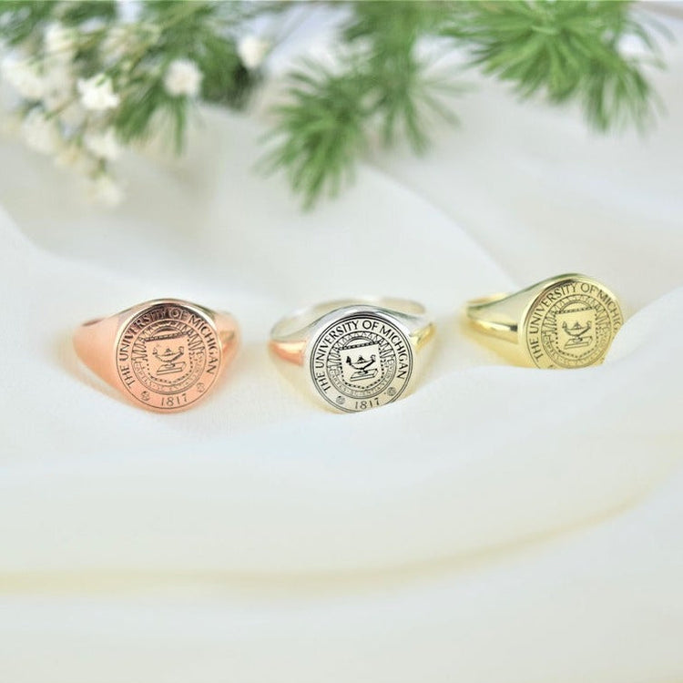 925 Sterling Silver Custom College Class Ring, Graduation Gift