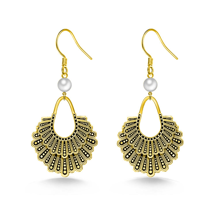 925 Sterling Silver Dissent Collar Earrings With Pearl