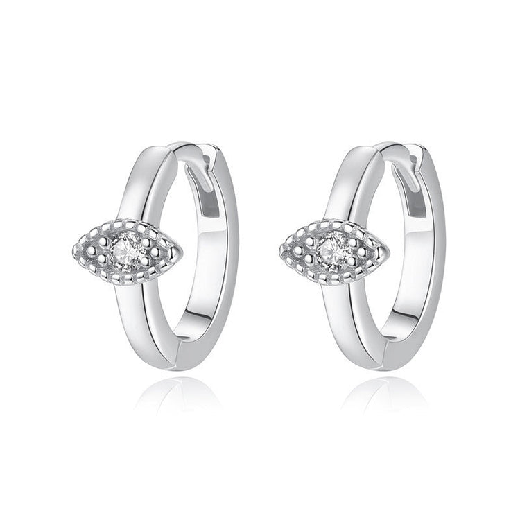 925 Sterling Silver Evil Eye Hoop Earrings - onlyone