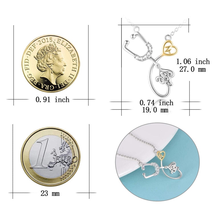 925 Sterling Silver Stethoscope Necklace