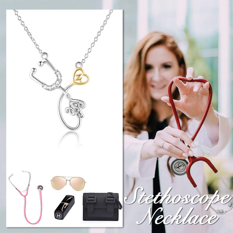 925 Sterling Silver Stethoscope Necklace
