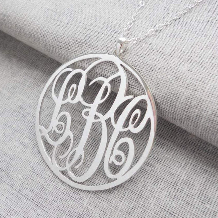 925 Sterling Silber Anfangs monogramm Halskette