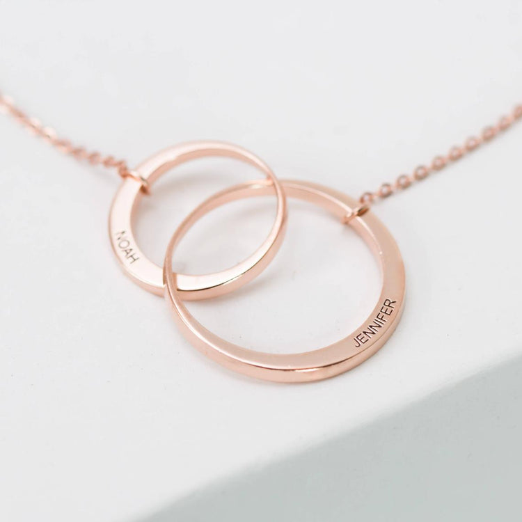 925 Sterling Silber Mutter und Kind Gravierte Kreis Halskette