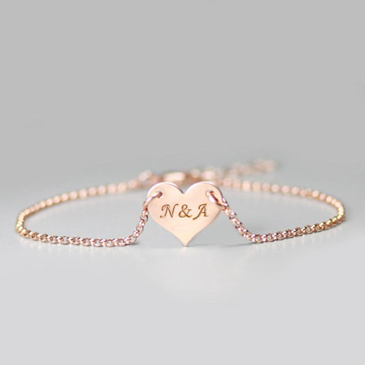 925 Sterling Silver Personalized Heart Name Anklet Bracelets