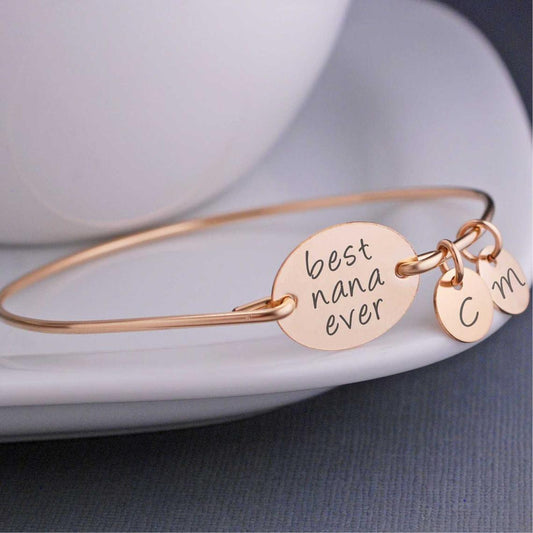 925 Sterling Silver Gold Personalized Nana Bracelet