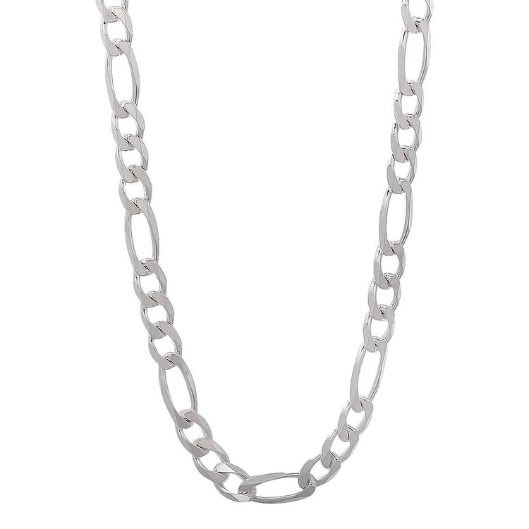 925 Sterling Silver Women's 3.7mm Figaro Link Chain Necklace, 18K Gold Plated