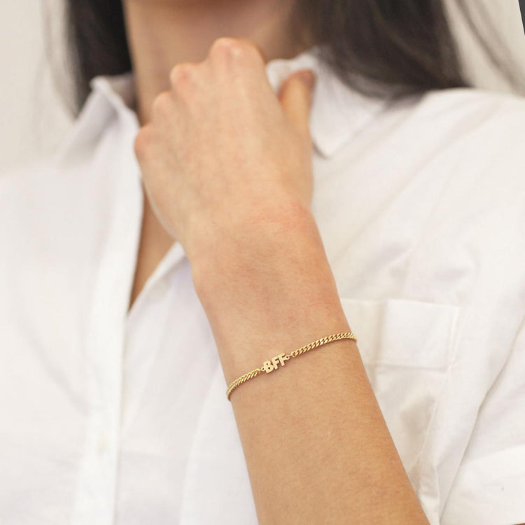 925 Sterling Silver Name Bracelet In Cuban Chain