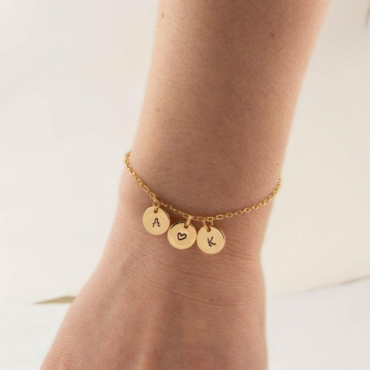 925 Sterling Silber personal isierte anfängliche Fußkettchen Armbänder