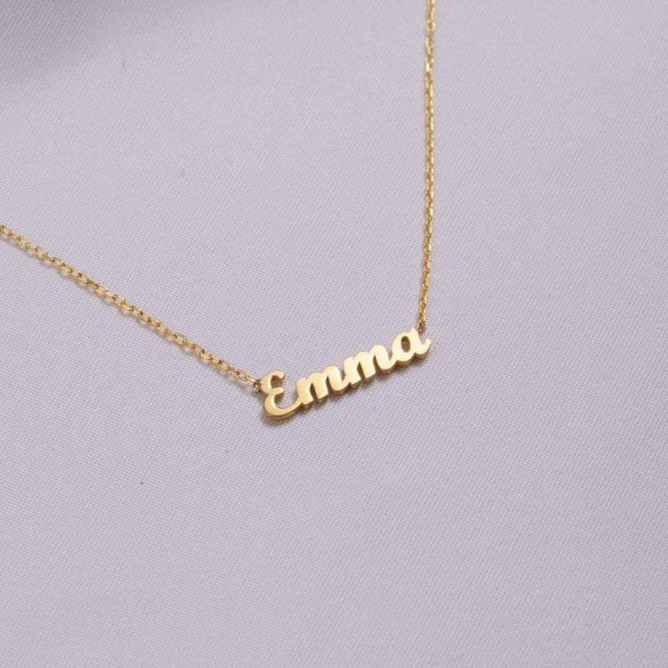 Collier prénom Emma personnalisé en argent sterling 925 minuscule or