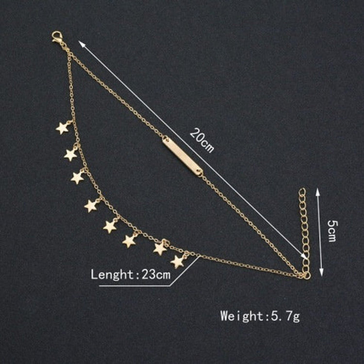 925 Sterling Silver Double Layer Custom Bar Name Anklet