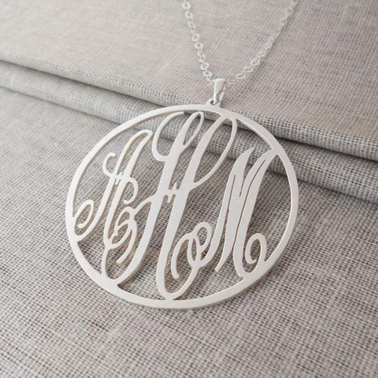 925 Sterling Silber Anfangs monogramm Halskette