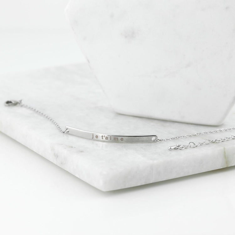 925 Sterling Silver Custom Bar Friendship Bracelet Coordinates Engraved Bracelets