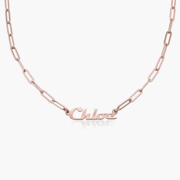 925 Sterling Silver Name Necklace In Clip Link Chain