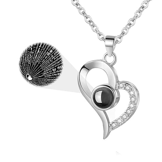 925 Sterling Silver I Love You In 100 Languages Of Love Necklace