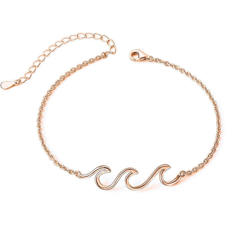 925 Sterling Silver Wave Anklet