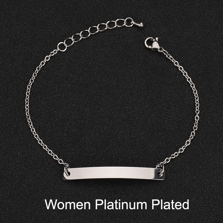 925 Sterling Silver Customized Engraving Nameplate Couple Bracelet Set - onlyone