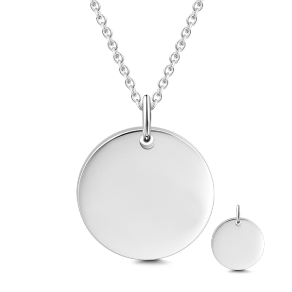 925 Sterling Silver Engraved Hang Tag Coin Necklace Inspirational Gift, Back To School Gift Necklace - onlyone