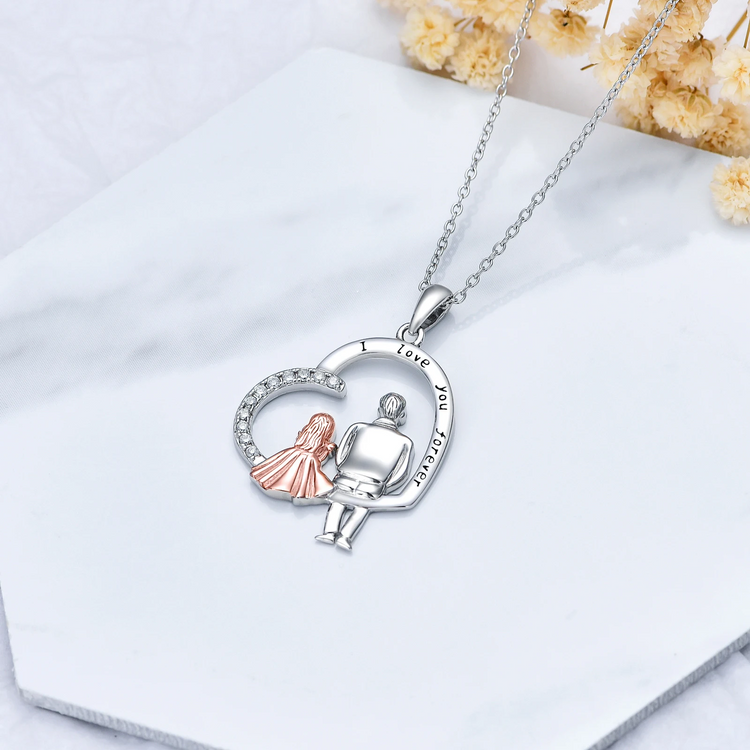 925 Sterling Silver Daughter Heart Pendant Necklace from Dad