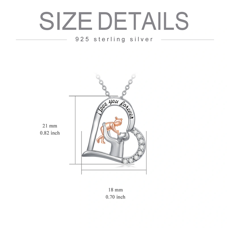 925 Sterling Silver Heart Necklace Daughter Father's Day Necklace