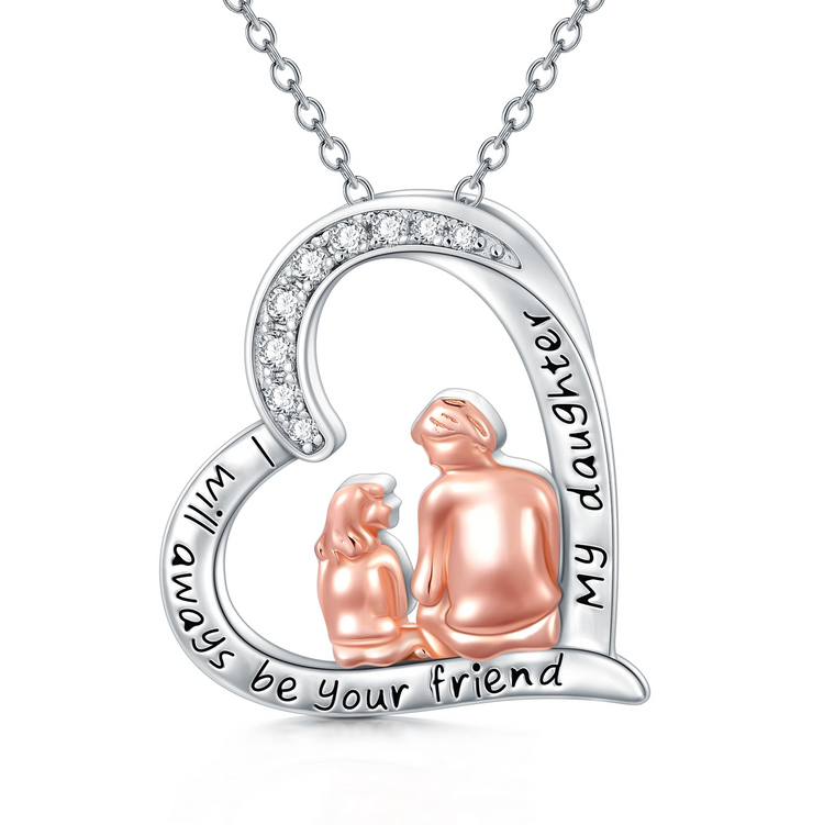 925 Sterling Silver Father Daughter Necklace, To My Daughter Necklace From Dad