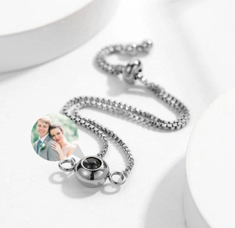 925 Sterling Silver Personalized Beautiful Photo Projection Bracelet Sweet Cool Gift