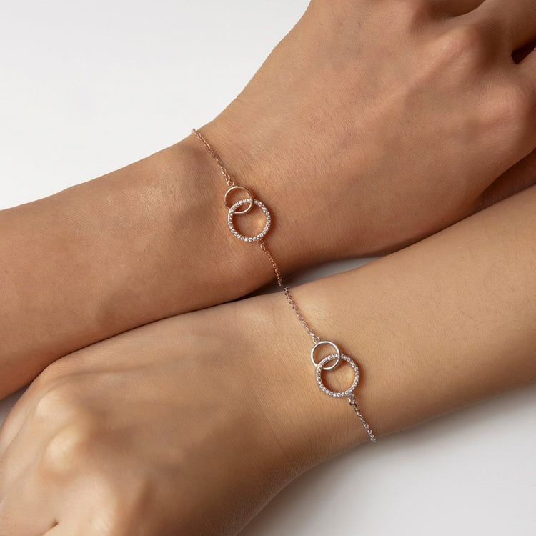 925 Sterling Silve Side By Side Or Miles Apart Bracelet, We'll Always Connect By Our Hearts