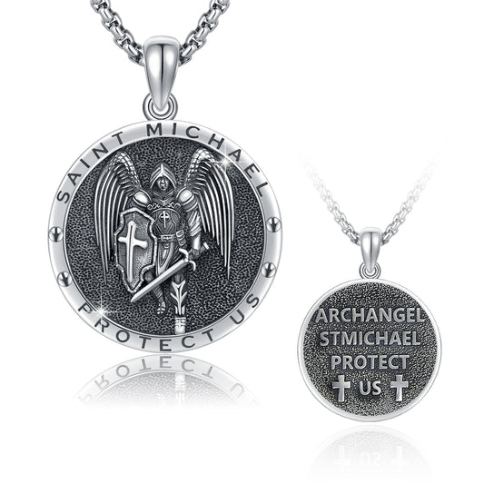 925 Sterling Silver Saint Michael Necklace St.michael Archangel Jewelry