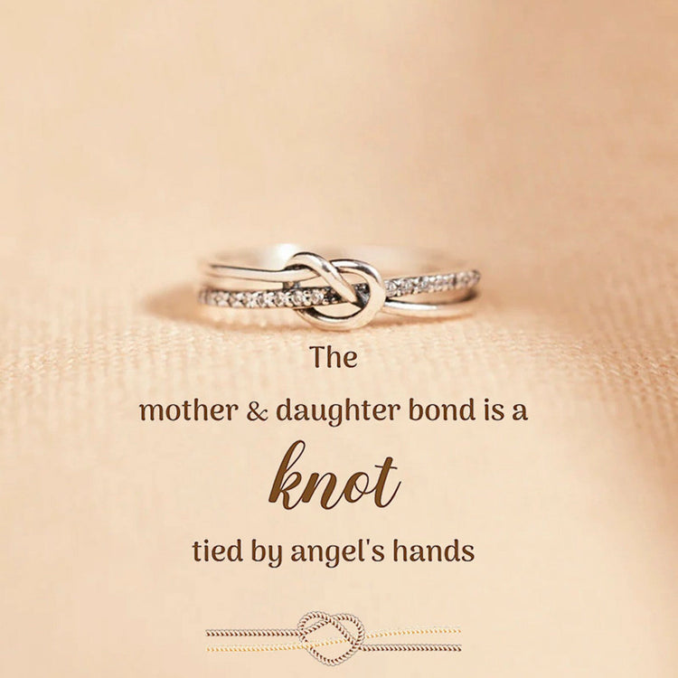 To My Daughter Double Band Knot Ring, The Mother & Daughter Bond Is A Knot Tied By Angel’s Hands