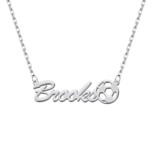 925 Sterling Silver Customized Soccer Ball Name Necklace,Minimalist Necklace with Soccer Charm,Personalized Soccer Team Gifts for Boys and Girls,Sport Jewelry