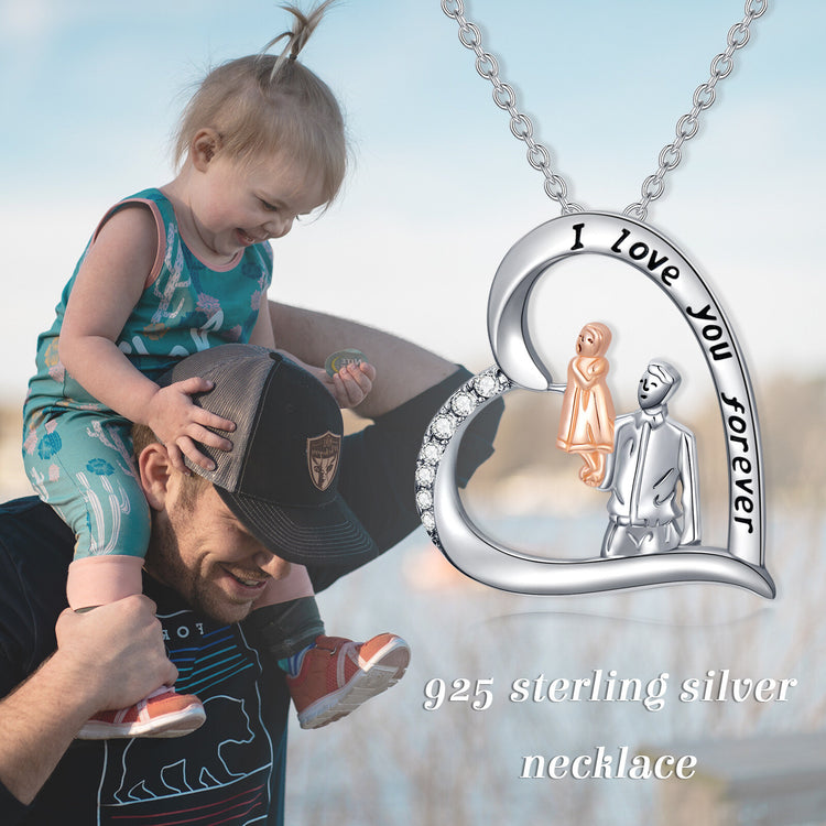 925 Sterling Silver Daughter Gift from Dad Daughter Heart Pendant Necklace
