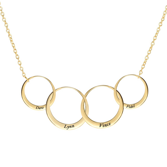 925 Sterling Silber 50. Geburtstags geschenk für Mama/Großmutter Generationen personal isierte Kette Halskette ineinandergreifen der Ring Halskette