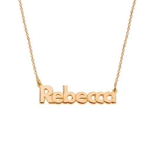 925 Sterling Silber Custom "Rebecca" Name Halskette Namensschild Halskette